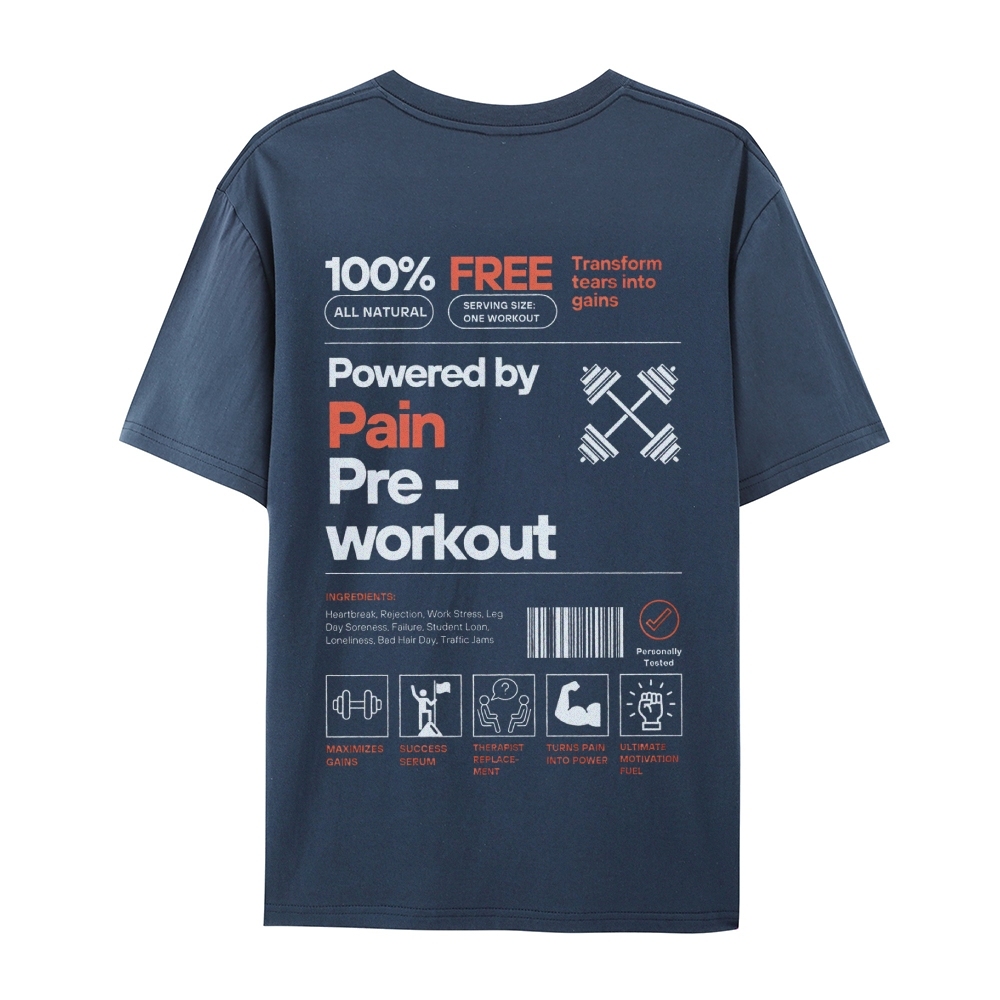 Powered By Pain Pre-Workout Casual Short Sleeve T-Shirt-moweekender