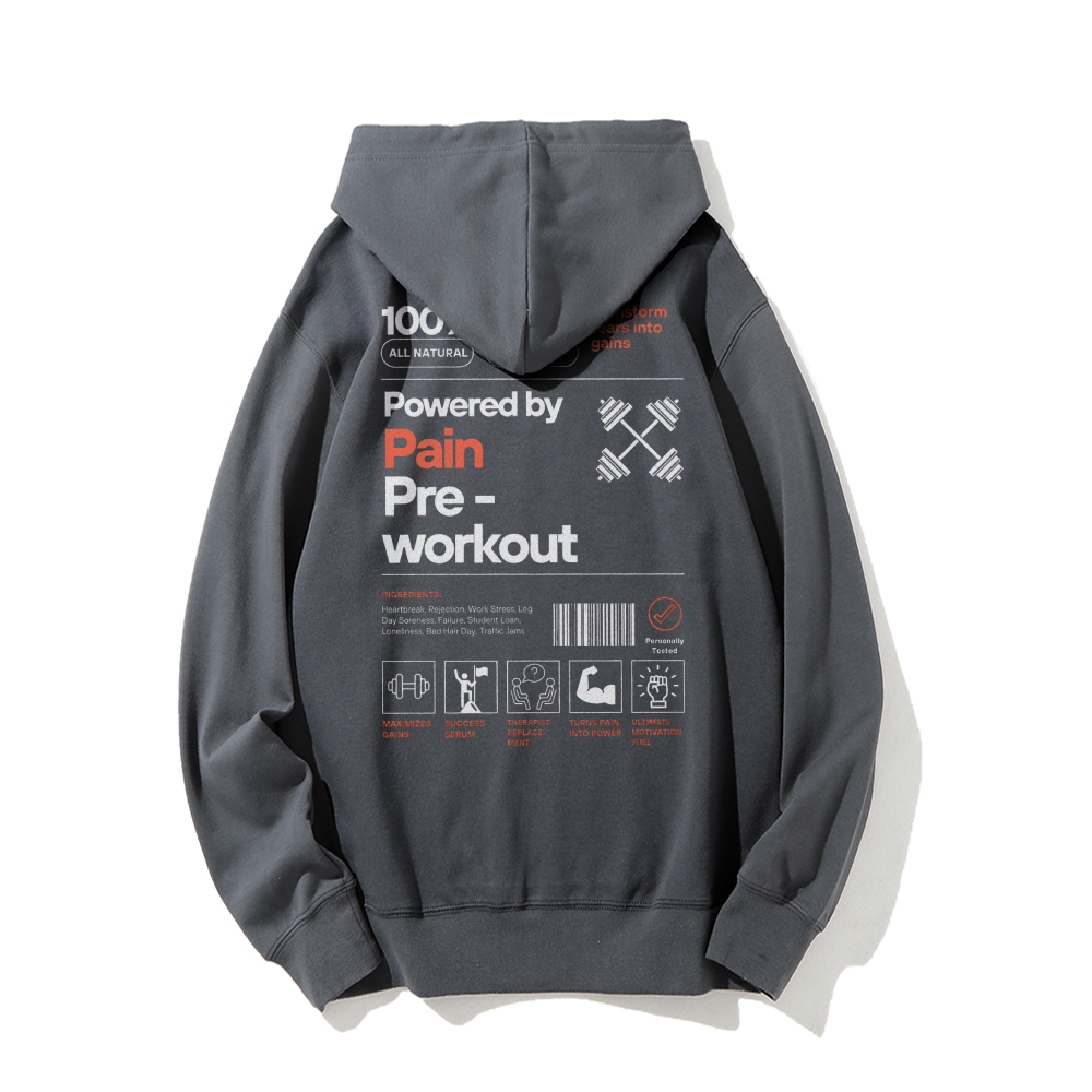 Powered By Pain Pre-Workout Casual Hoodie-moweekender
