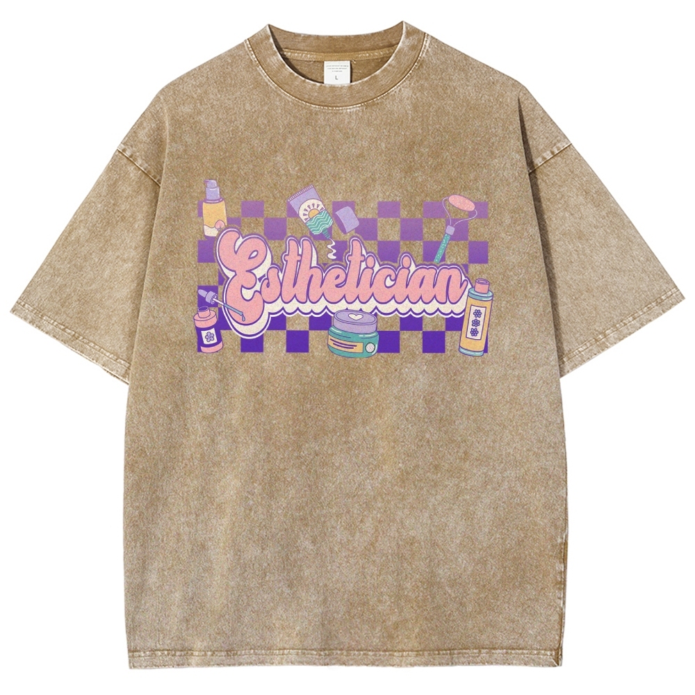 Esthetician Unisex Fit Washed T-Shirt-moweekender
