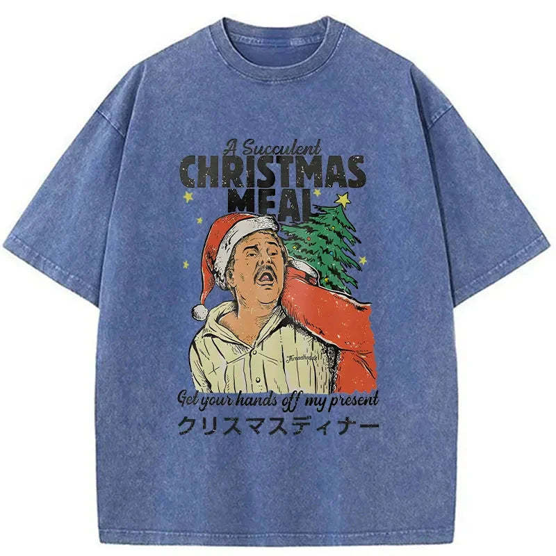 Christmas Meal Washed Vintage T-Shirt-moweekender