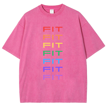 Rainbow Fit Washed Oversized T-Shirt-moweekender