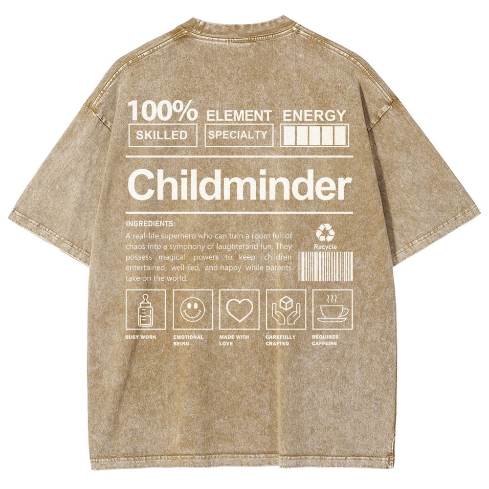 Childminder Unisex Fit Washed T-Shirt-moweekender