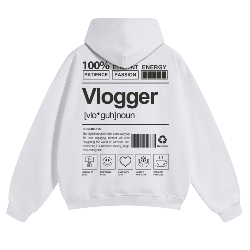 Vlogger Unisex Casual Anime Print Hoodie-moweekender