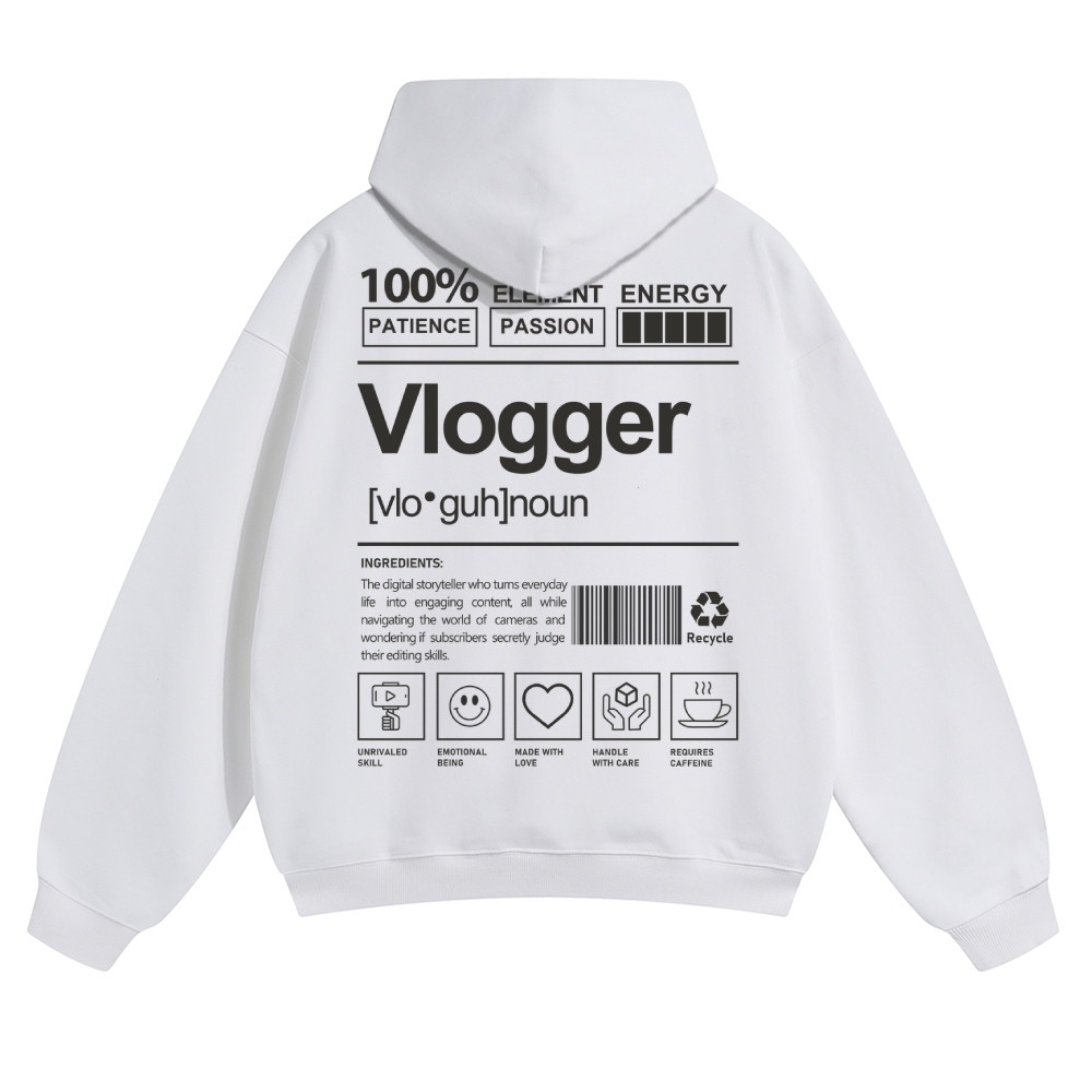 Vlogger Unisex Casual Anime Print Hoodie-moweekender