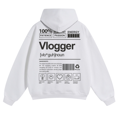 Vlogger Unisex Casual Anime Print Hoodie-moweekender