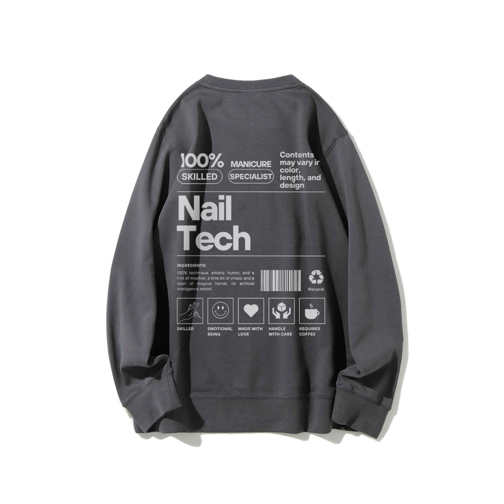 Nail Tech Casual Crew Neck Sweatshirt-moweekender