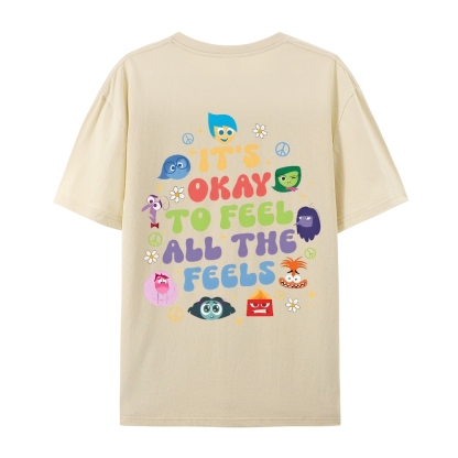 It's Okay To Feel All The Feels Casual Short Sleeve T-Shirt-moweekender