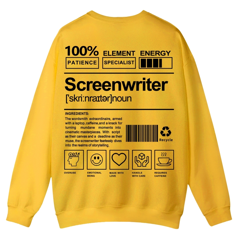 Screenwriter Printed Crew Neck Sweatshirt-moweekender