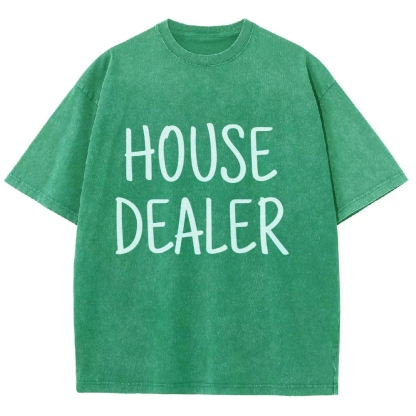 house dealer Unisex Fit Washed T-Shirt-moweekender