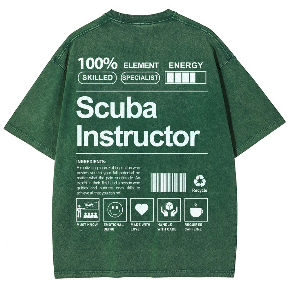 Scuba Instructor Unisex Fit Washed T-Shirt