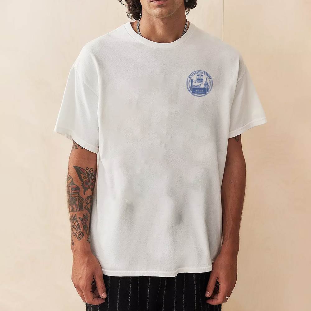Japanese Tram Stop Sign Unisex Prints T-Shirt-moweekender