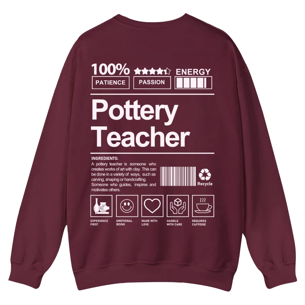 Pottery Teacher Casual Crewneck Sweatshirt-moweekender