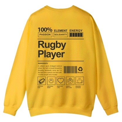 Rugby Player Casual Crewneck Sweatshirt-moweekender