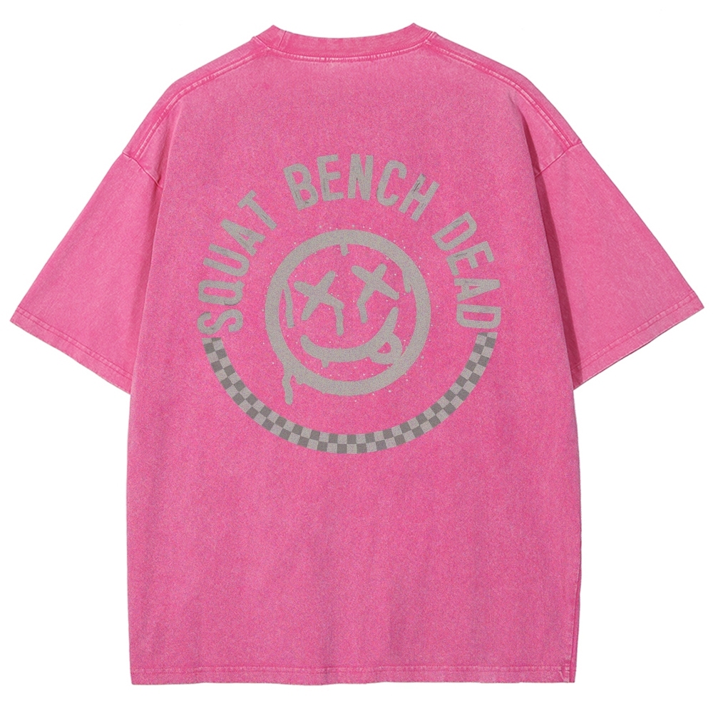 Squat Bench Dead Vintage Snowflake Washed T-Shirt-moweekender