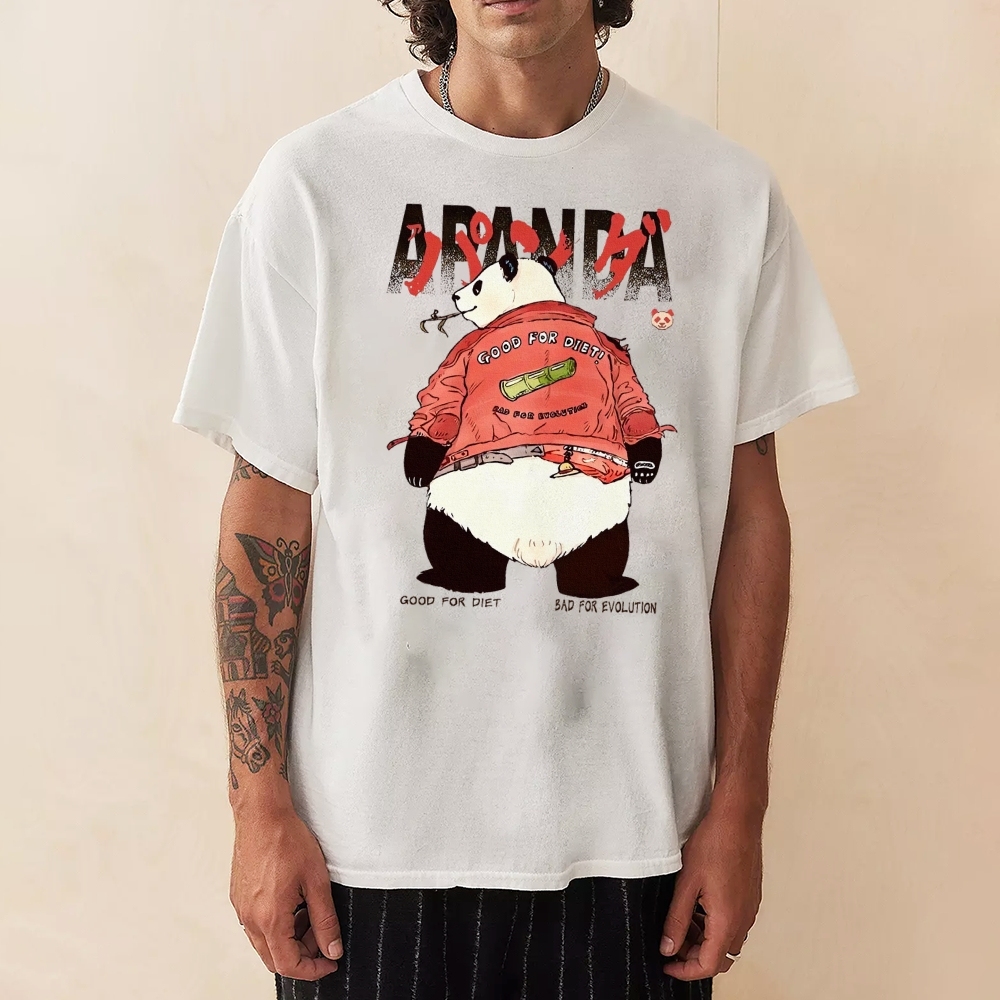 Stylish Panda Printed Unisex Prints T-Shirt-moweekender