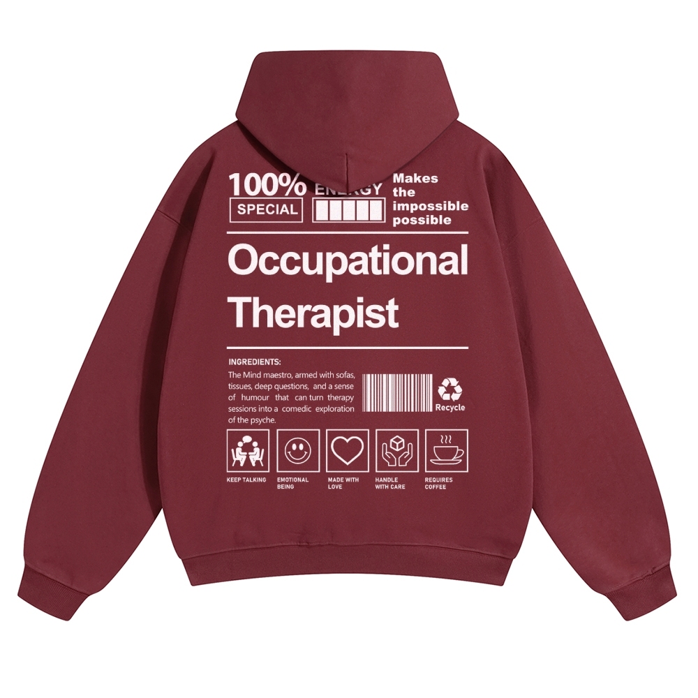 Occupational Therapist Solid Color Hoodie-moweekender