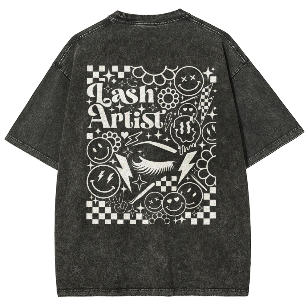 Lash Artist Vintage Snowflake Washed T-Shirt-moweekender