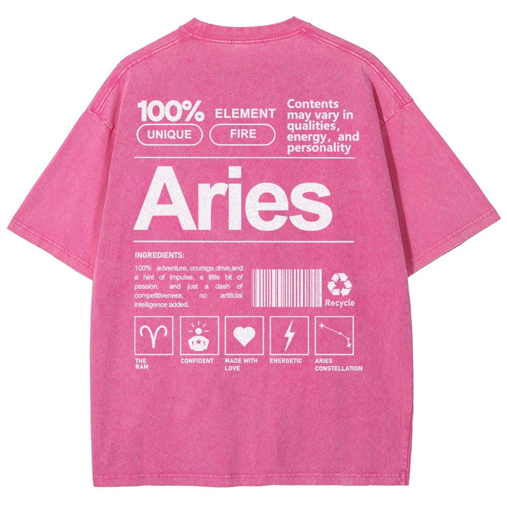 Aries Unisex Fit Washed T-Shirt