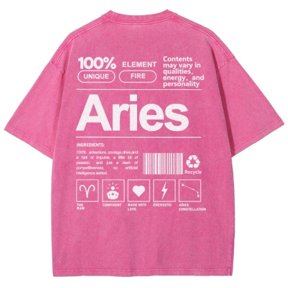 Aries Unisex Fit Washed T-Shirt