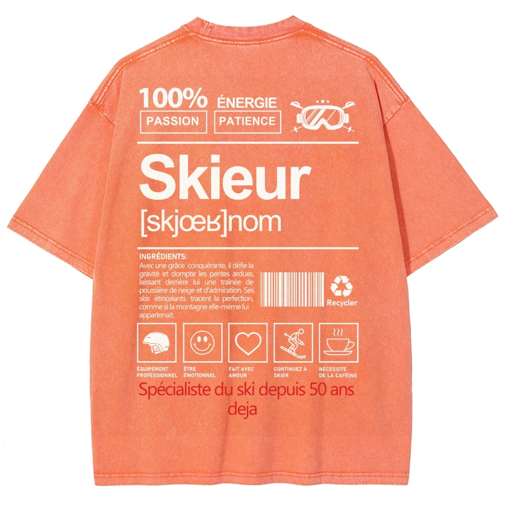 Skieur Unisex Fit Washed T-Shirt-moweekender
