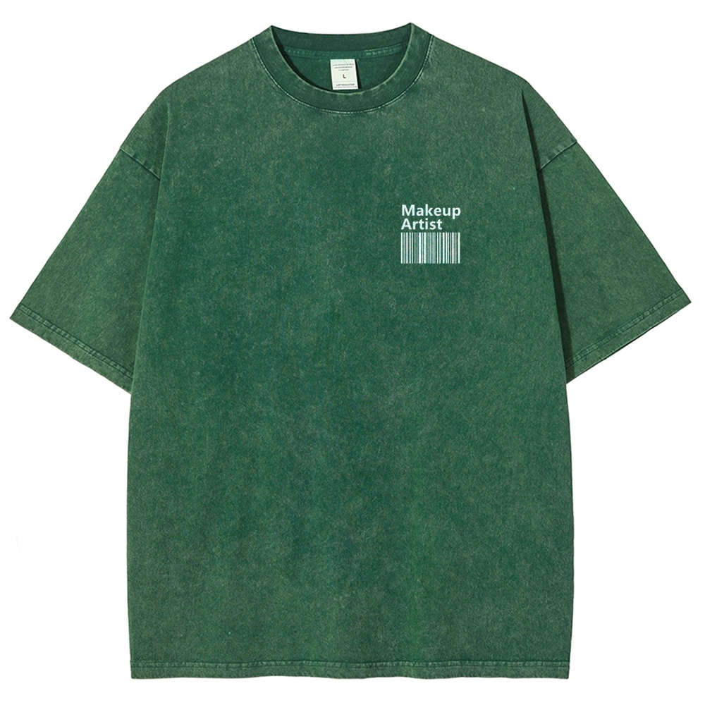 Makeup Artist Vintage Snowflake Washed T-Shirt-moweekender