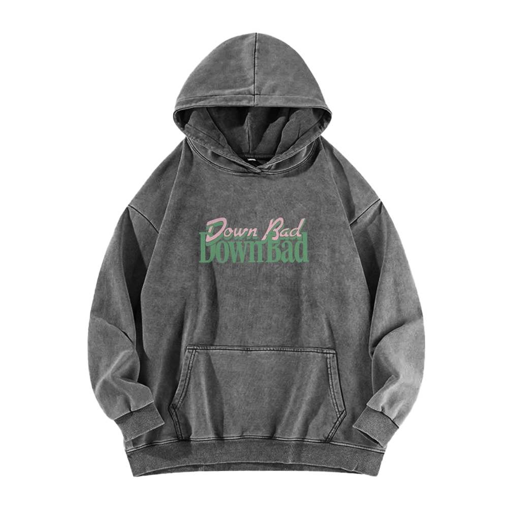 Down Bad Crying At The Gym Casual Washed Hoodie-moweekender