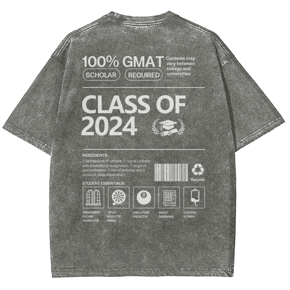 CLASS OF 2024 UNISEX FIT WASHED T-SHIRT-moweekender