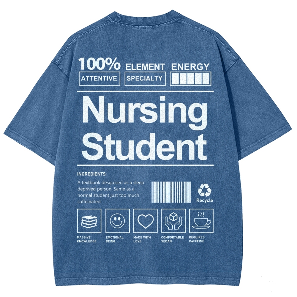 Nursing Student Unisex Fit Washed T-Shirt