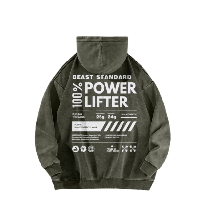 Power Lifter Casual Washed Hoodie-moweekender