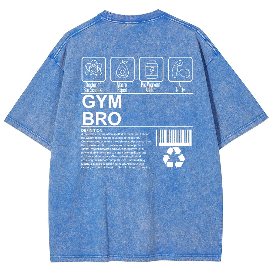 Gym Bro Unisex Fit Washed Oversized T-Shirt-moweekender
