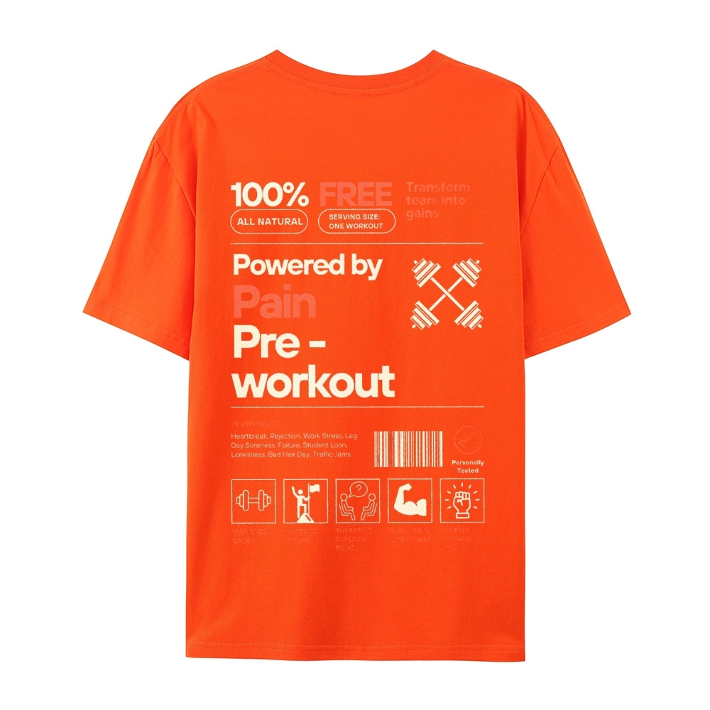 Powered By Pain Pre-Workout Casual Short Sleeve T-Shirt-moweekender