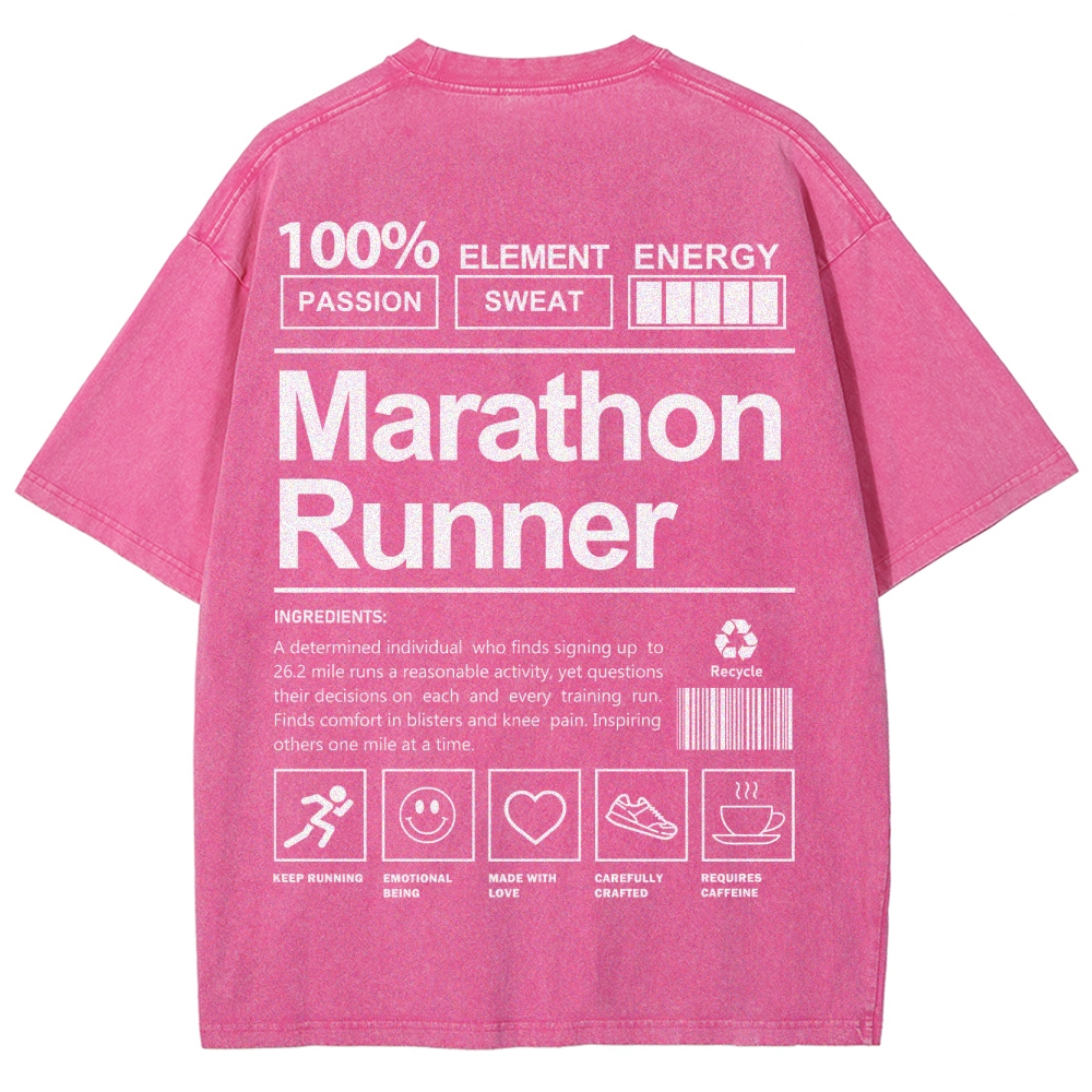 Marathon Runner Unisex Fit Washed T-Shirt