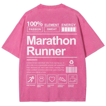 Marathon Runner Unisex Fit Washed T-Shirt