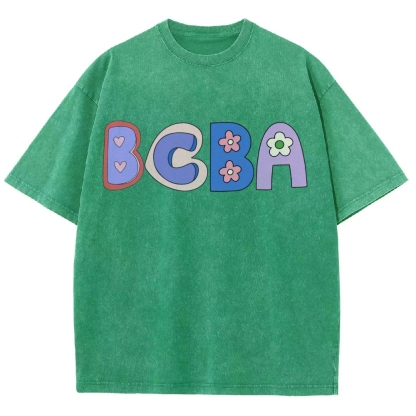 BCBA Board certified behavior analyst Unisex Fit Washed T-Shirt-moweekender