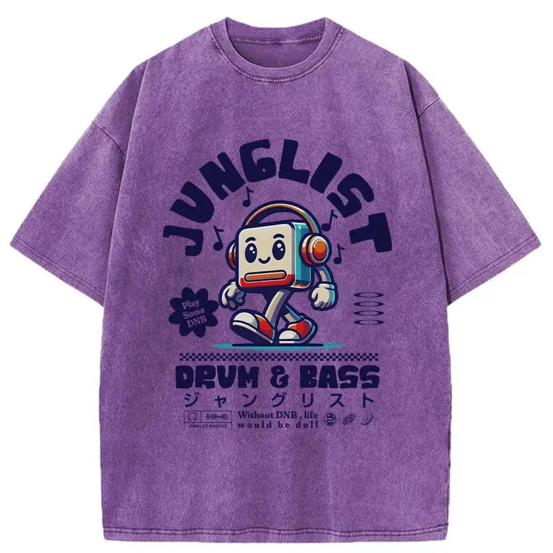 Junglist DNB Washed T-Shirt-moweekender