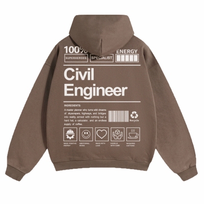 Civil Engineer Unisex Casual Anime Print Hoodie-moweekender