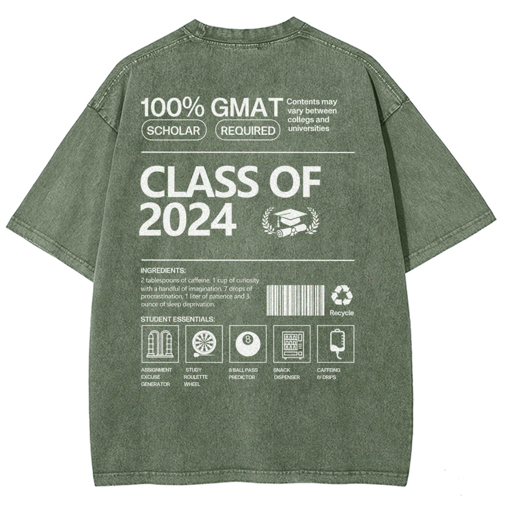CLASS OF 2024 UNISEX FIT WASHED T-SHIRT-moweekender