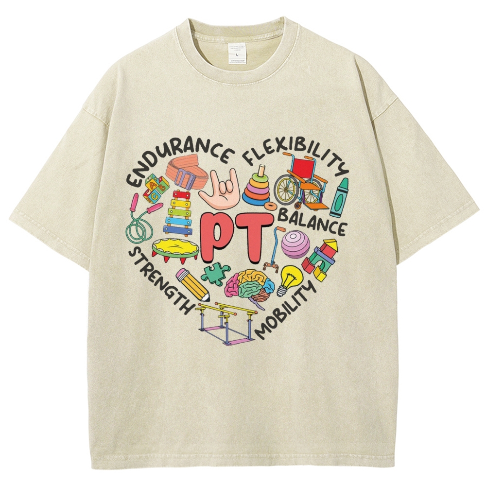 Physical Therapist Unisex Fit Washed T-Shirt-moweekender