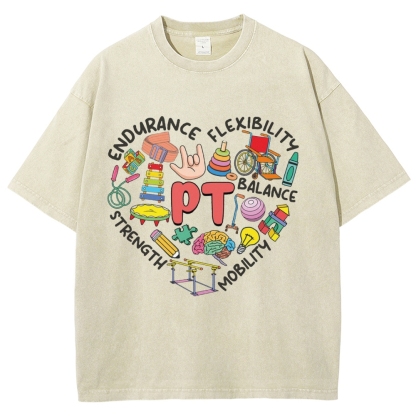 Physical Therapist Unisex Fit Washed T-Shirt-moweekender