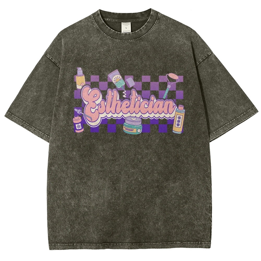 Esthetician Unisex Fit Washed T-Shirt-moweekender