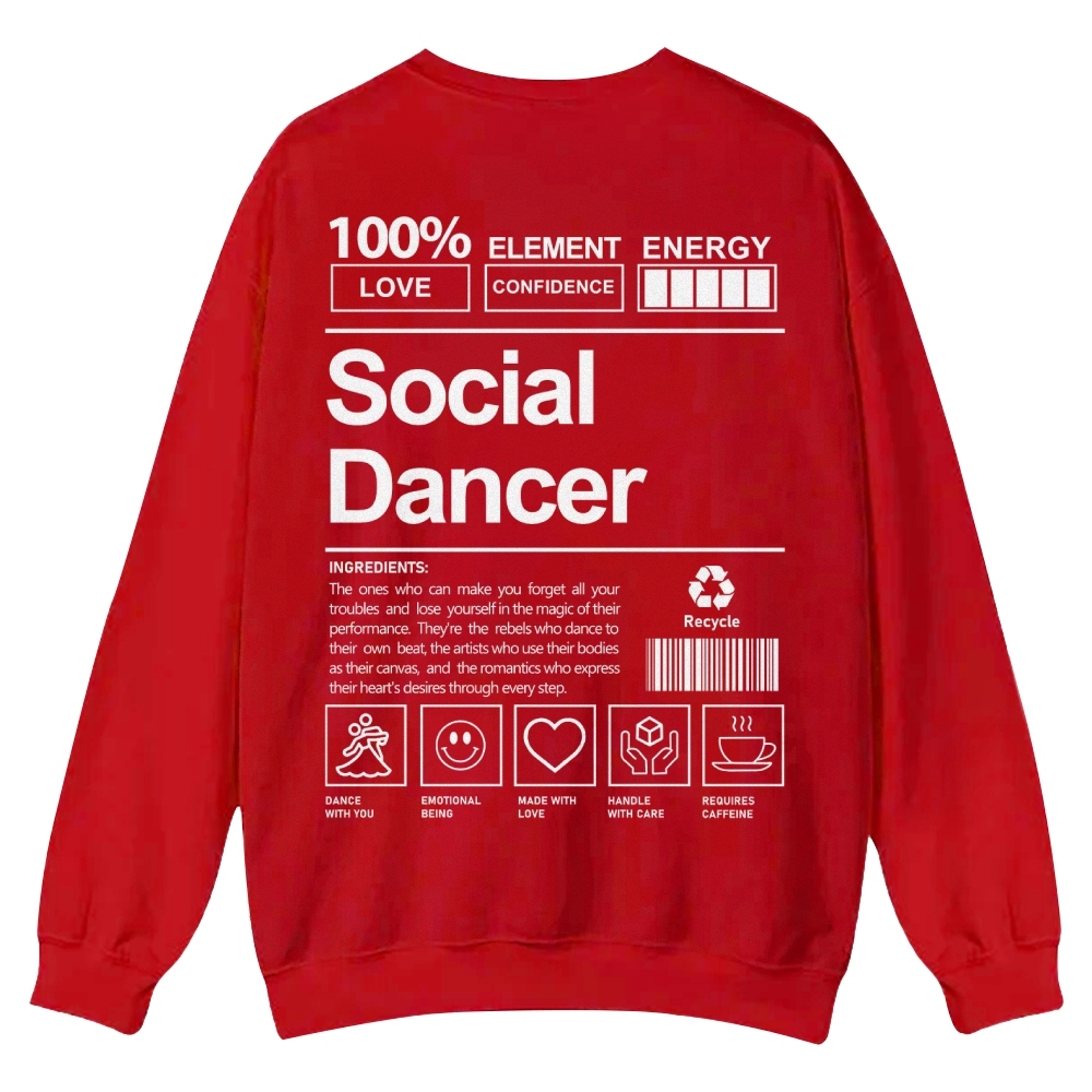 Social Dancer Casual Crewneck Sweatshirt-moweekender