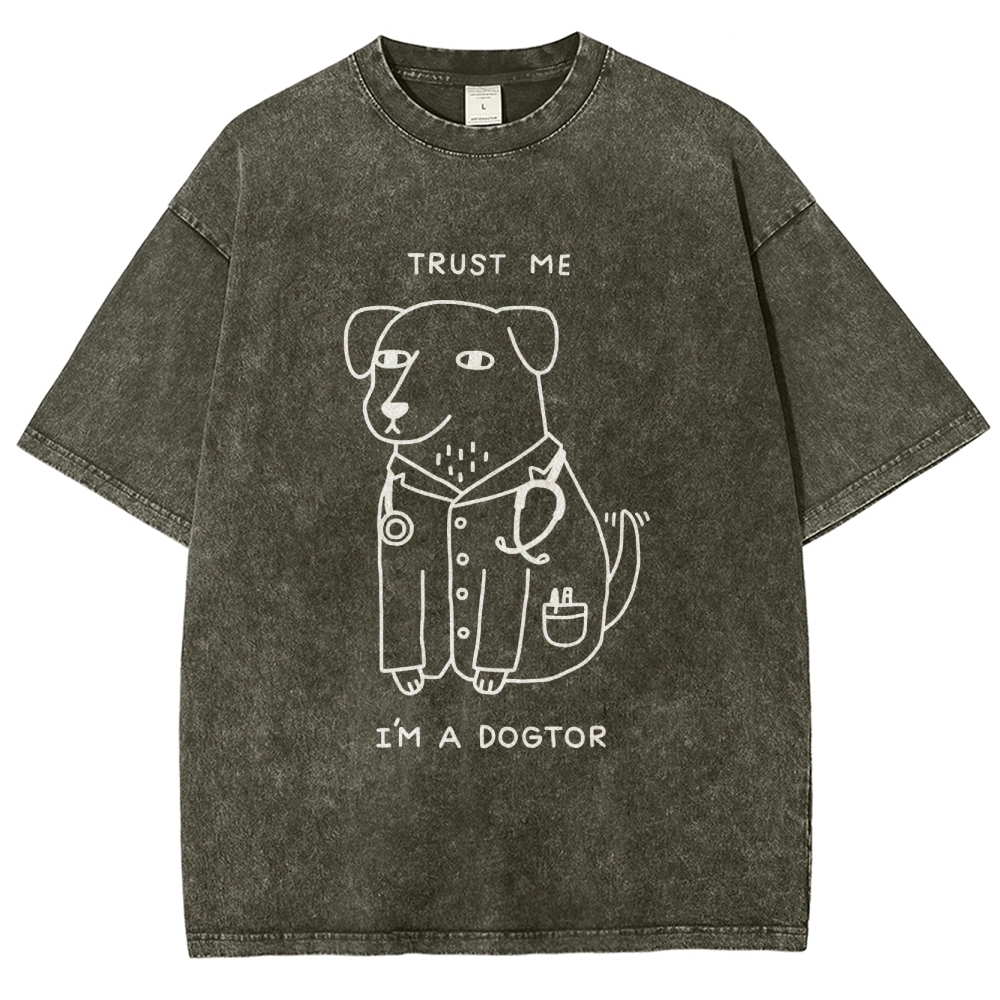 Pet Doctor Unisex Fit Washed T-Shirt-moweekender