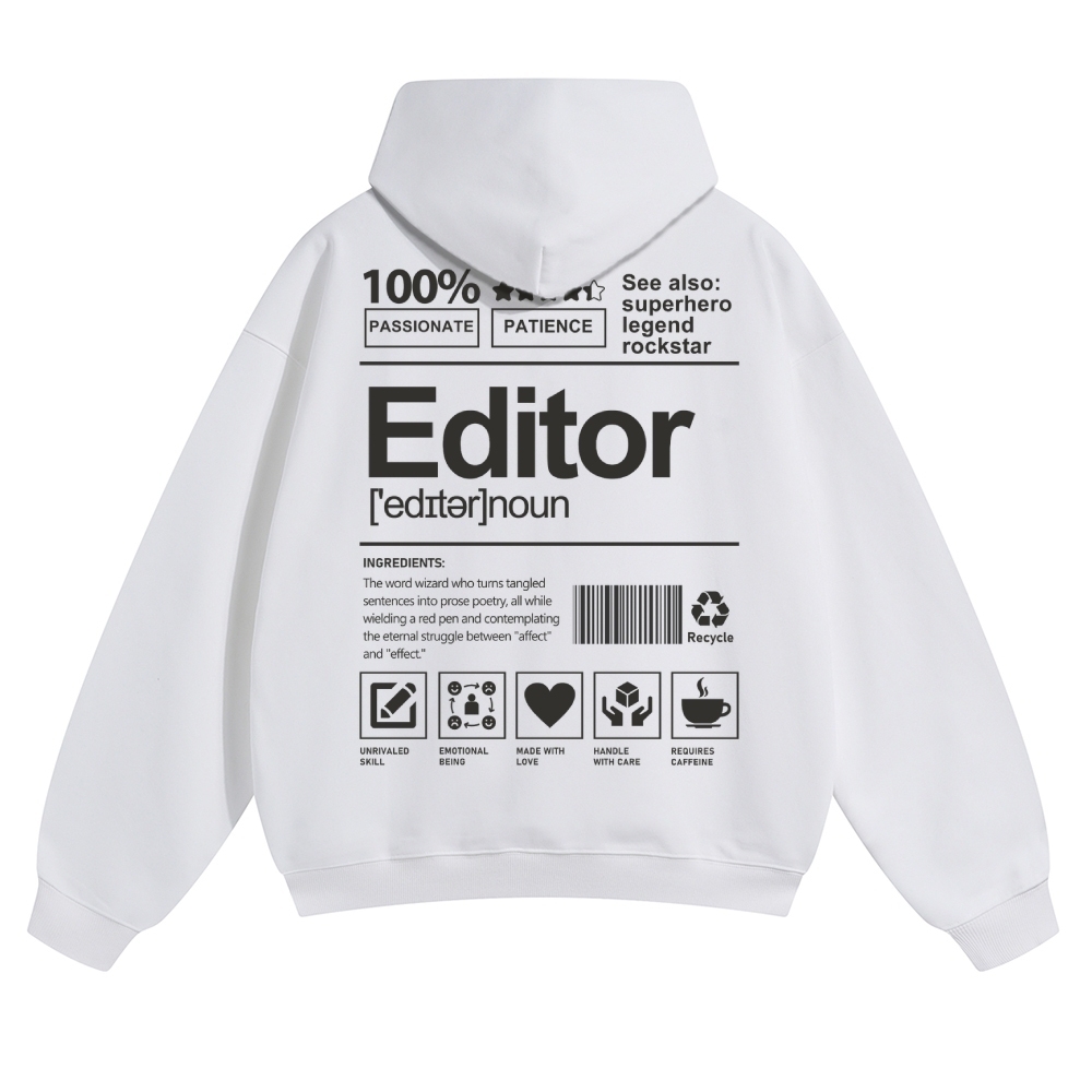 Editor Unisex Casual Anime Print Hoodie-moweekender