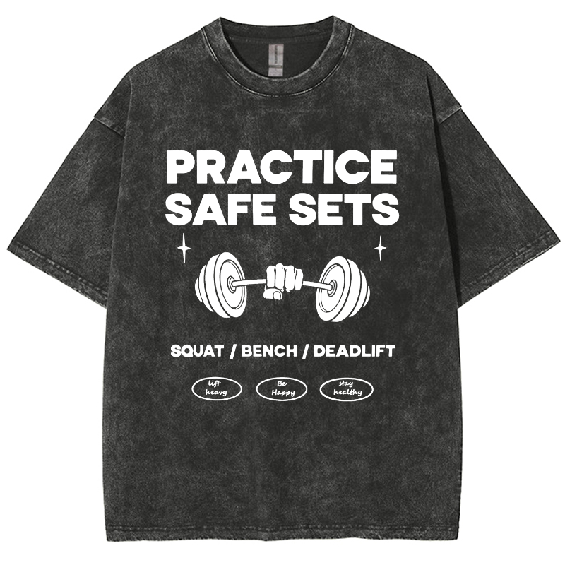 Practice Safe Sets Unisex Fit Washed T-Shirt-moweekender