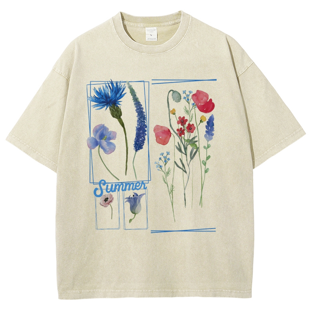 Florist Unisex Fit Washed T-Shirt-moweekender