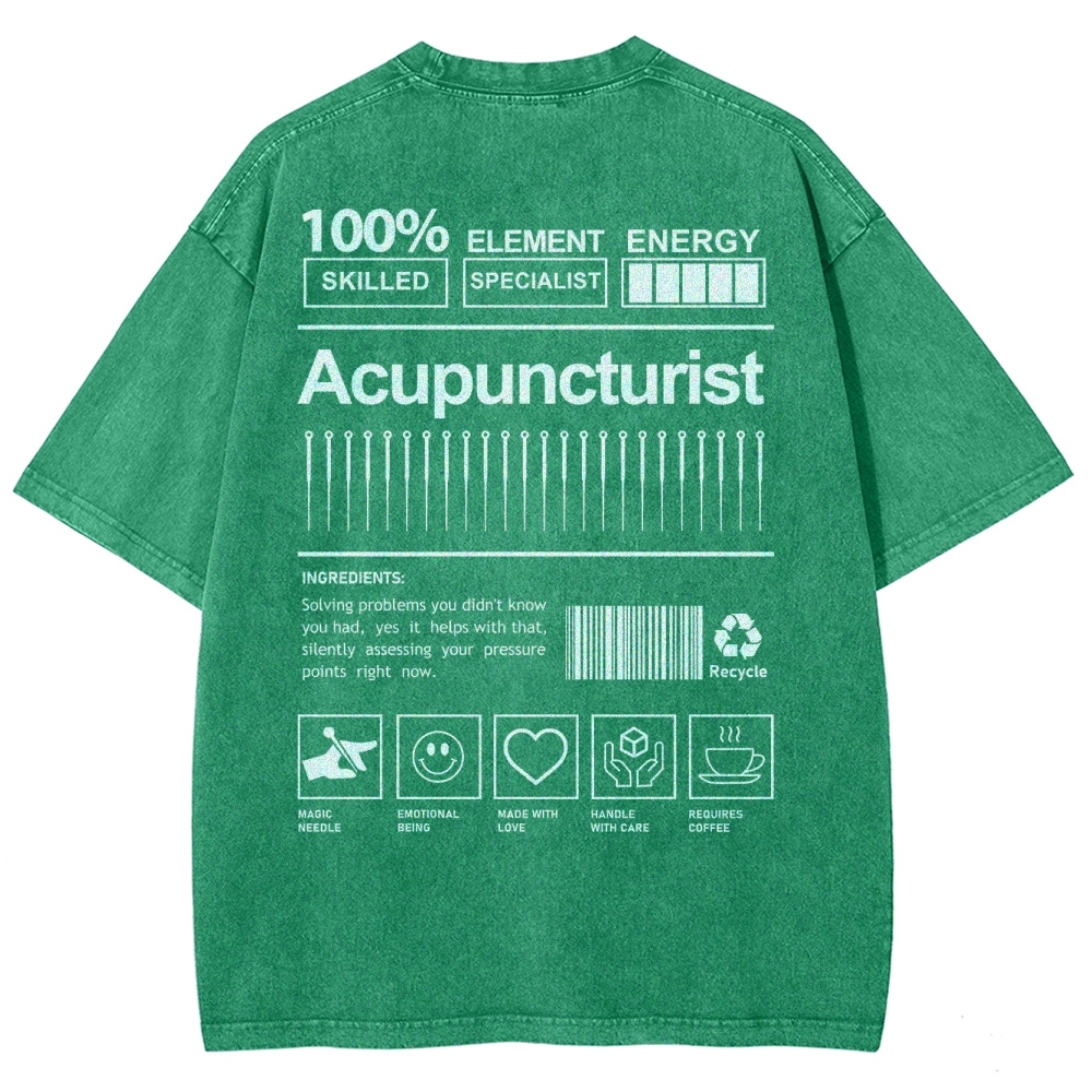 Acupuncturist Unisex Fit Washed T-Shirt-moweekender