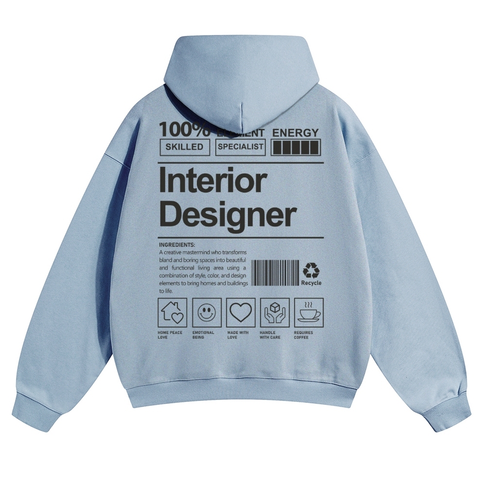 Interior Designer Unisex Casual Anime Print Hoodie-moweekender