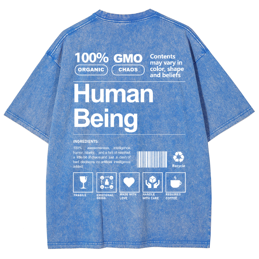 Human Being Unisex Fit Washed Oversized T-Shirt-moweekender