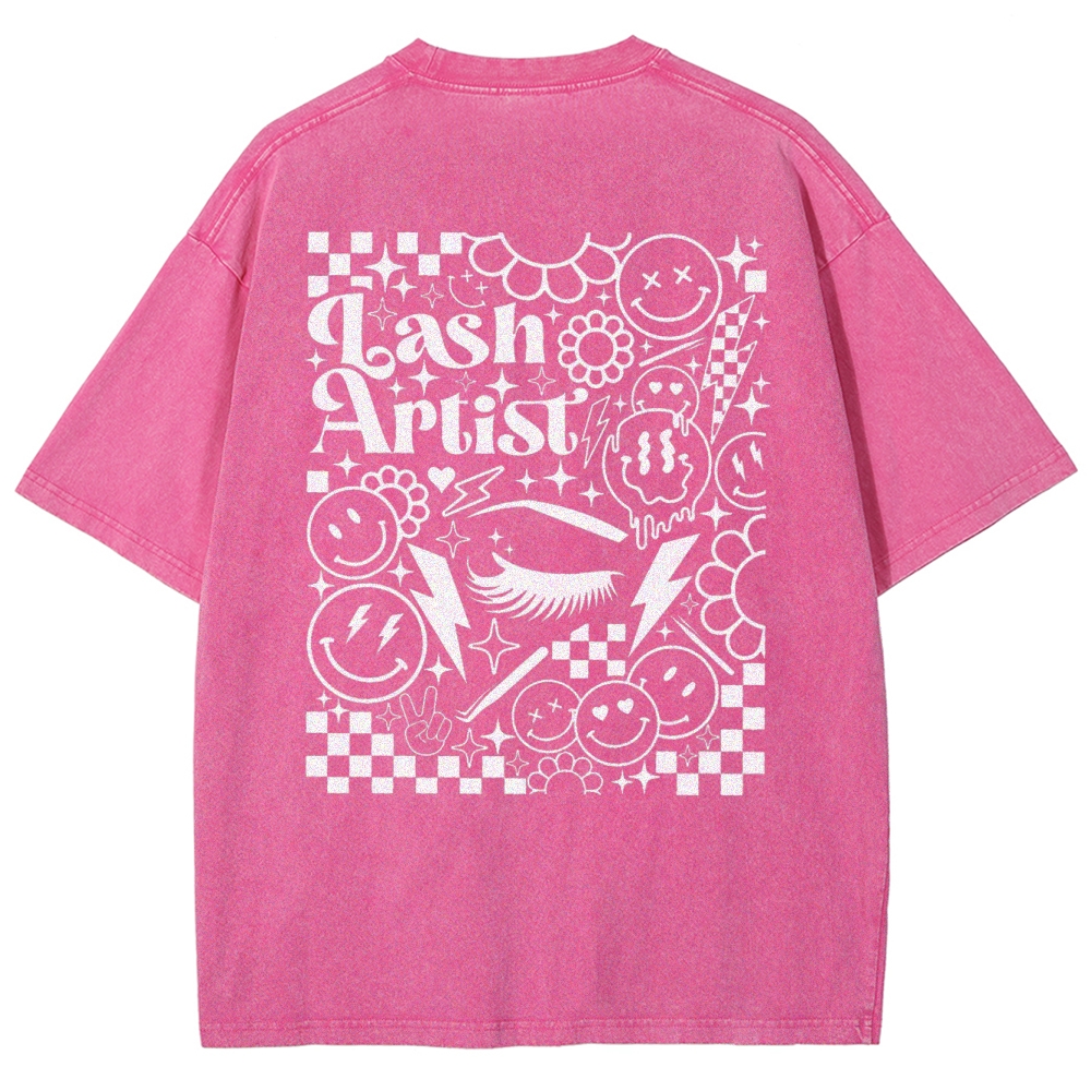 Lash Artist Vintage Snowflake Washed T-Shirt-moweekender