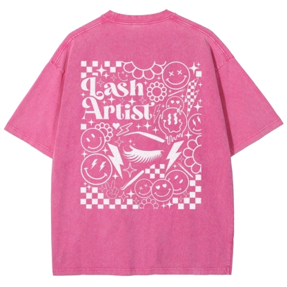Lash Artist Vintage Snowflake Washed T-Shirt-moweekender